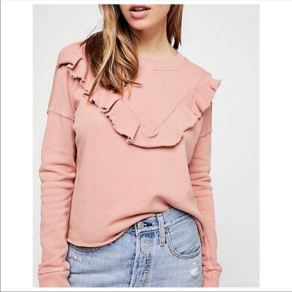 Free People Ooh La Ruffle Sweatshirt
